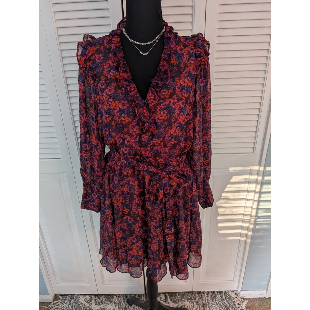 Dress Forum Los Angeles Dress Women's M Multi Floral Ruffle Boho Hippie Peasant